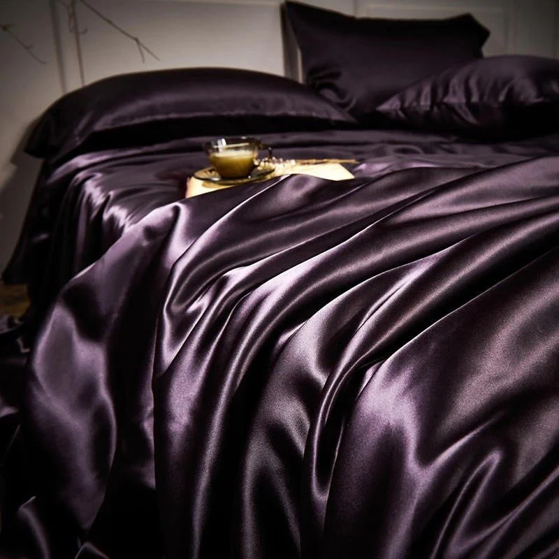 Pure Mulberry Silk Bedding Set – Royalis Purple Luxury - Image 4