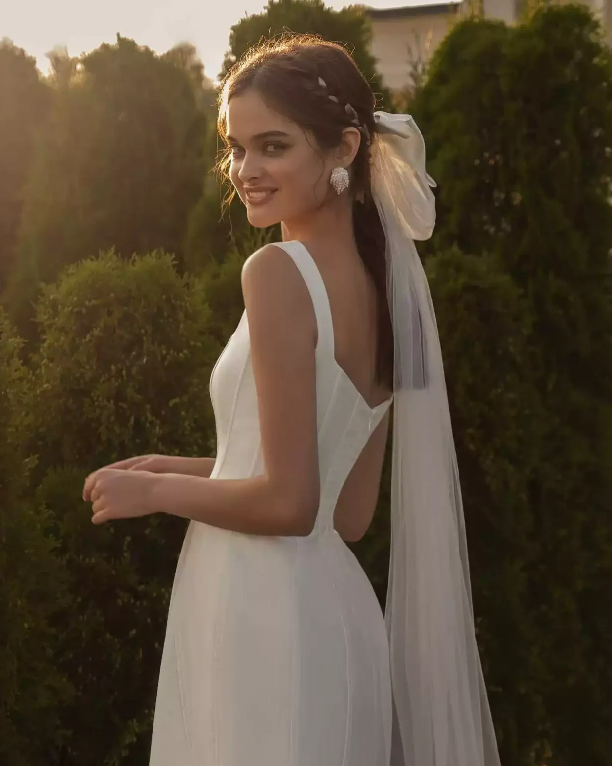Short Wedding Party Dress with Square Neckline - Simple Elegant Satin Wedding Dress - Sleeveless Wedding Dress Plus Size - Image 3
