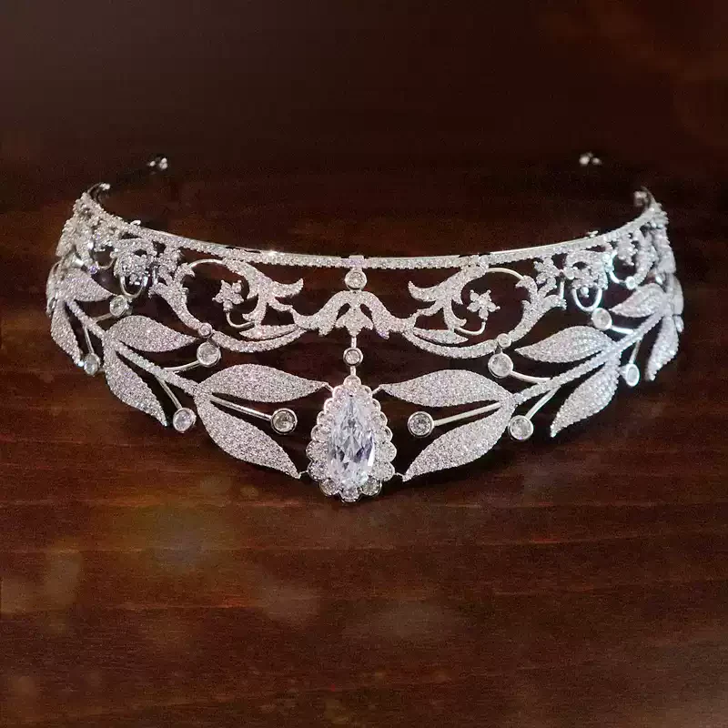 Silver Floral Crystal Bridal Tiara - Silver Crystal Bridal Crown - Image 2