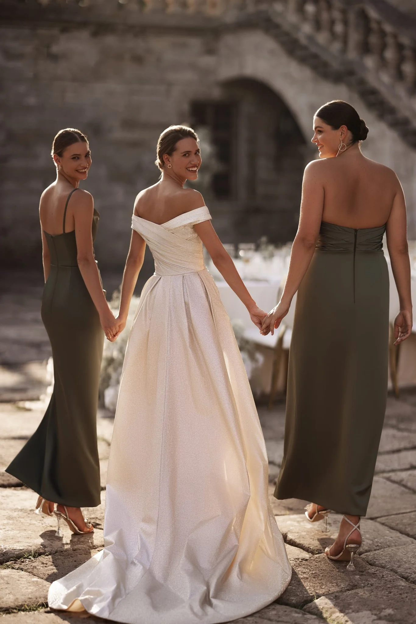 Silver Glam High Slit Wedding Dress Plus Size - Image 3