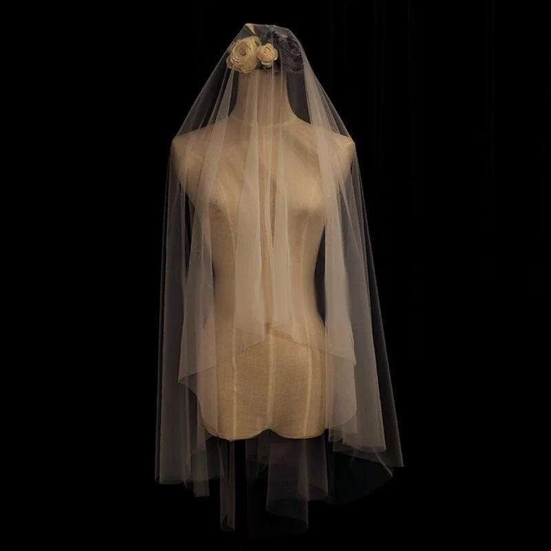Vintage Classic Bridal Tulle Veil - Waltz Wedding Veil - Image 2