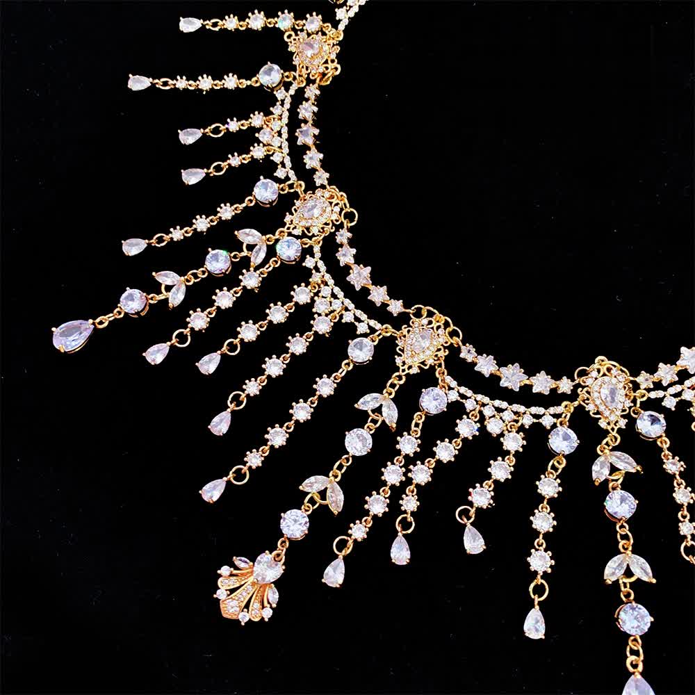 Handmade Regency Era Necklace with Gemstone  Crystal Chocker for Women  - French Jewelry - Image 3