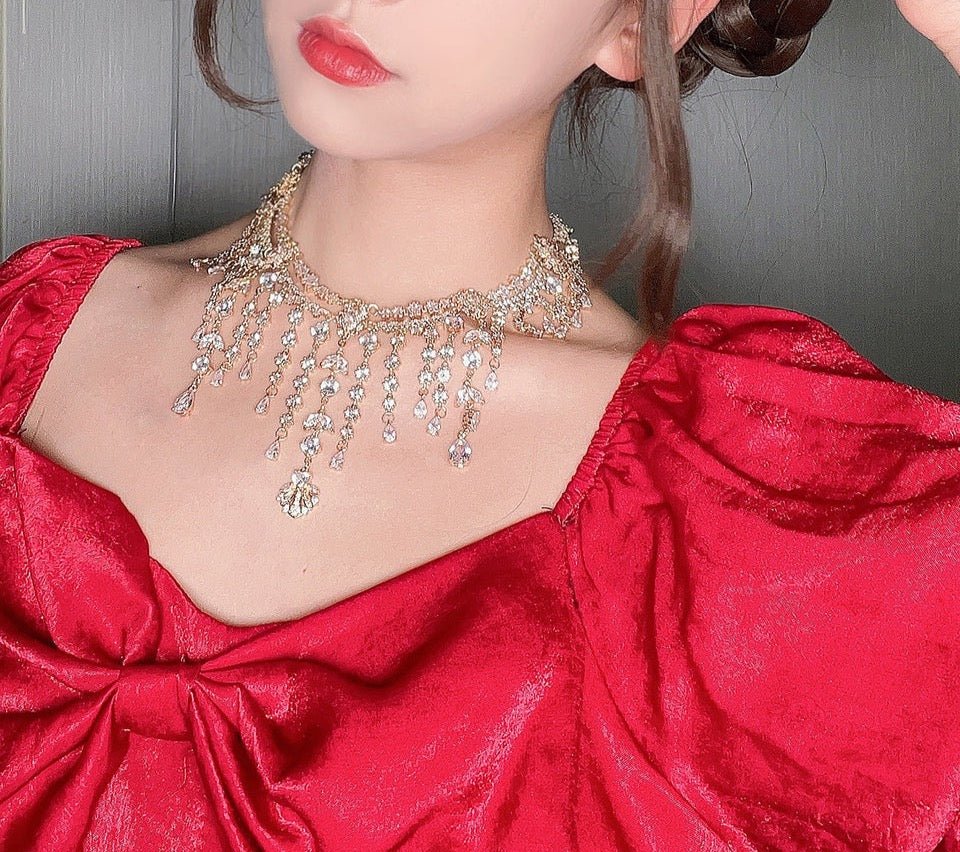 Handmade Regency Era Necklace with Gemstone  Crystal Chocker for Women  - French Jewelry - Image 8