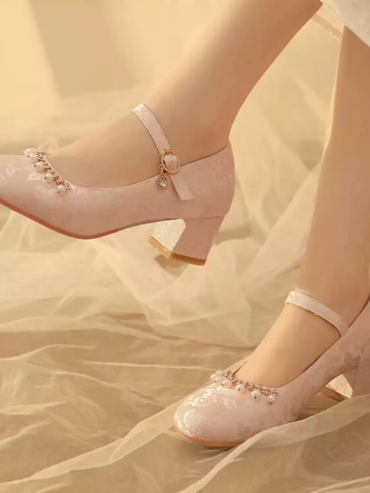 Handmade Vintage Floral Mary Jane Heels - Regency Era Inspired Retro Shoes - Image 2