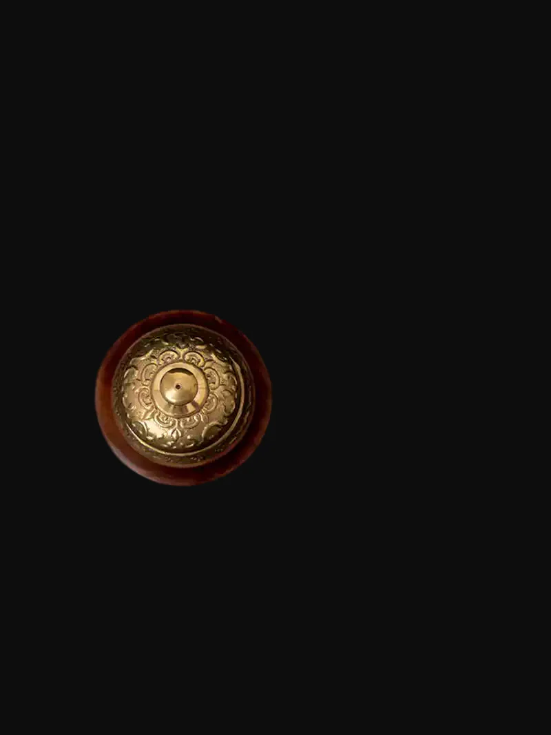 Vintage-Inspired Handcraft Baroque Brown Brass & Mango Wood Dinner Bells - Image 4