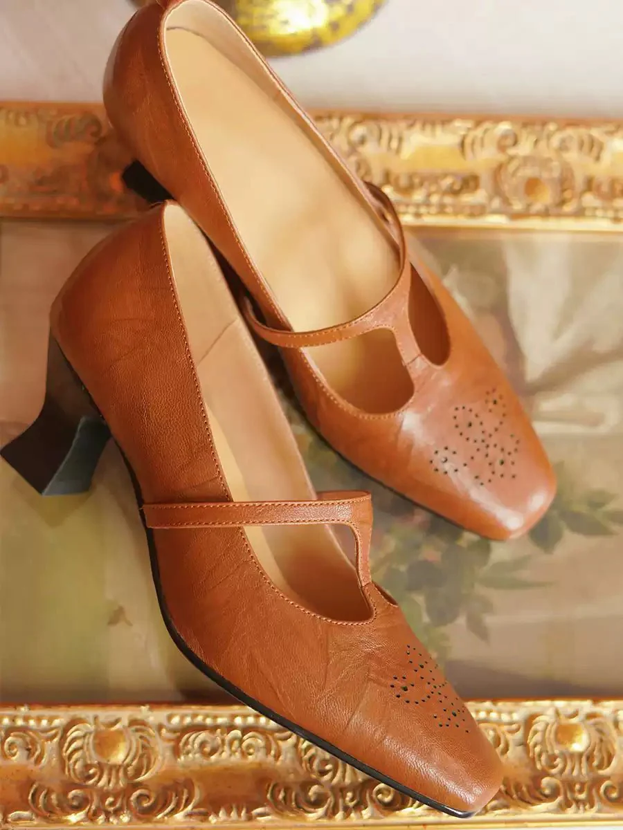Handmade Vintage-Inspired Mary Jane Leather Heels - Image 2
