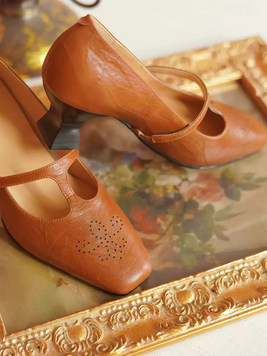 Handmade Vintage-Inspired Mary Jane Leather Heels - Image 5