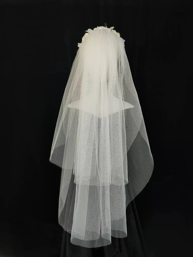 Vintage Wedding Veils With Headpieces - Antique Lace Bridal Veil - Image 3