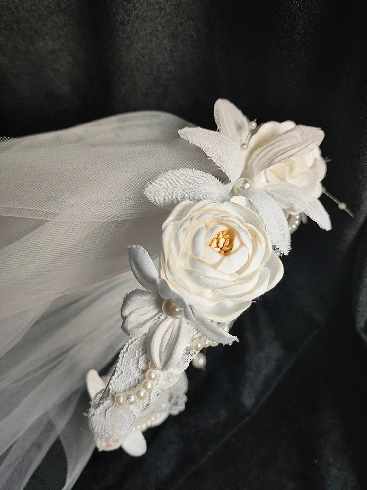 Vintage Wedding Veils With Headpieces - Antique Lace Bridal Veil - Image 5