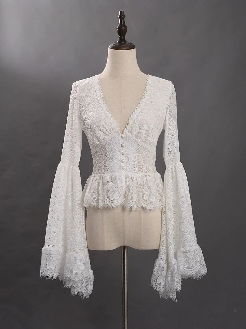 White Layered Tulle Ruffle Dress and White Lolita Dress - Victorian-Inspired High Low Ruffled Dress Plus Size - Image 5