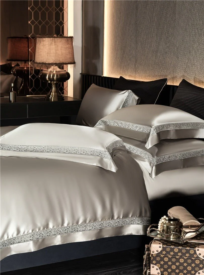 Willa Ash Modern Satin Egyptian Cotton Bedding Set - Image 4